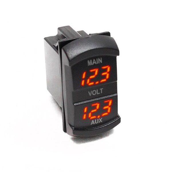 Race Sport Round Socket-Sized Dual Voltage Gauge W/ Red Digital Led Display RS50888 - main